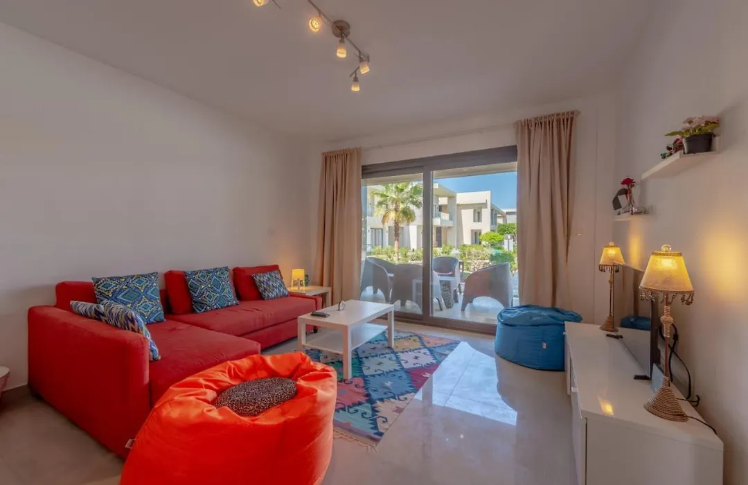 Cozy 2-Bedroom Apartment In G-Cribs, El Gouna. Terrace & Pool-1
